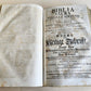 1737 BIBLE in GERMAN & LATIN antique MASSIVE FOLIO PIGSKIN BOUND 10 x 15"