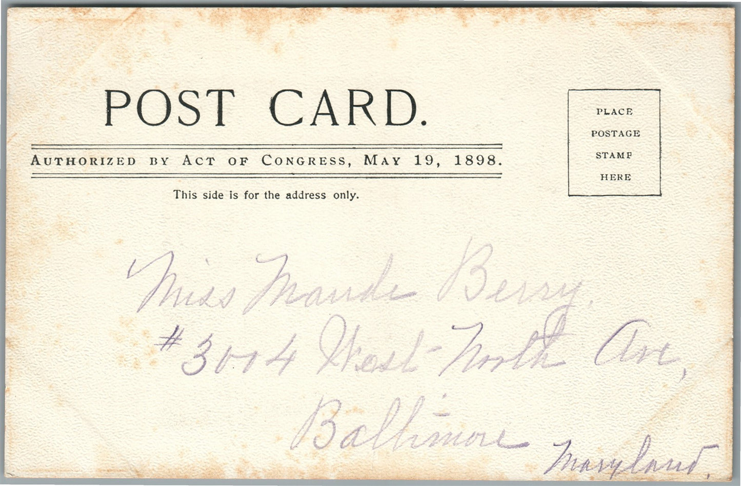 NOTRE DAM IN CONVENT ST. MARY ANTIQUE POSTCARD