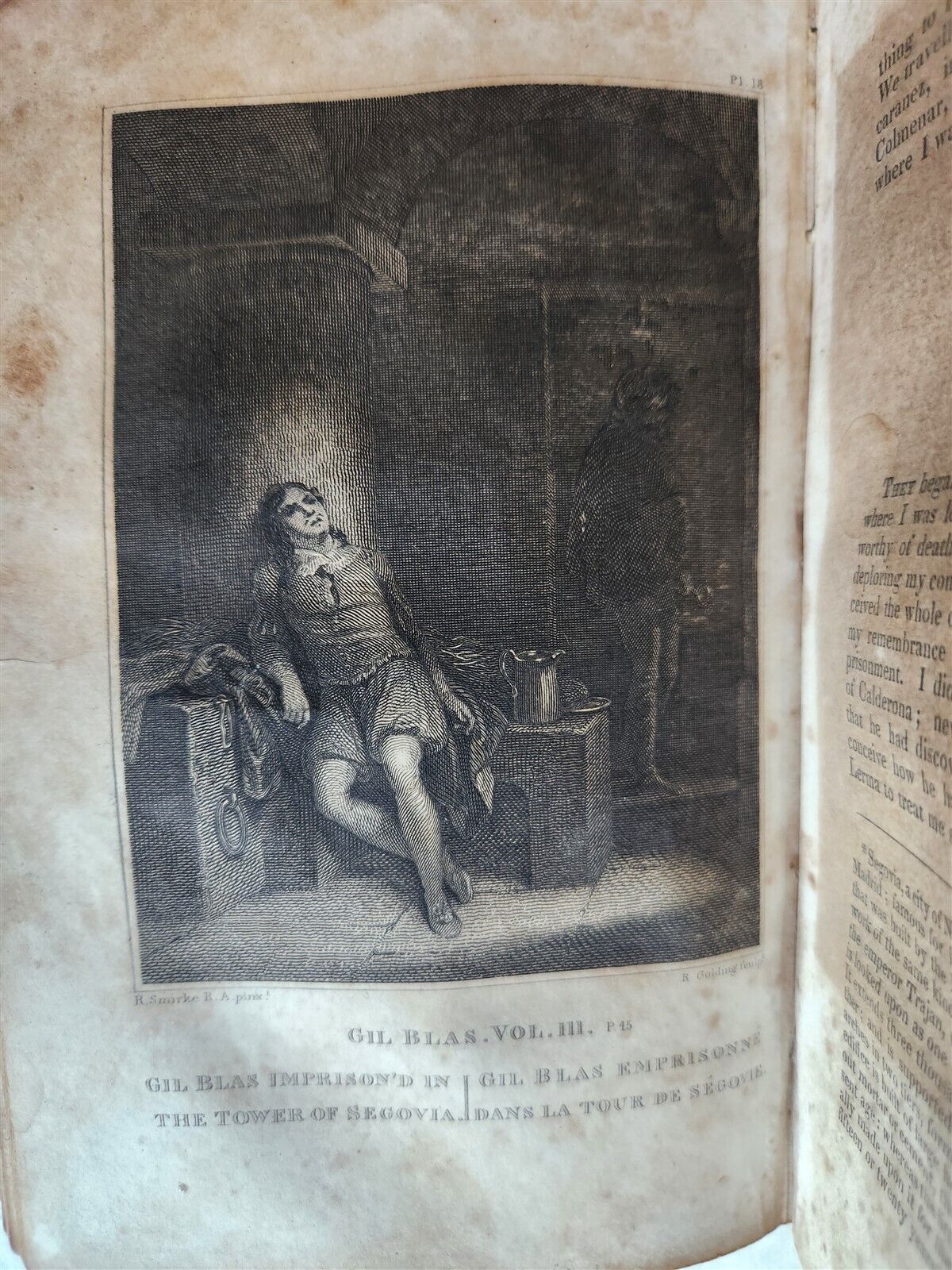 1844 ADVENTURES OF GIL BLAS antique EARLY AMERICAN BINDING HARTFORD ILLUSTRATED