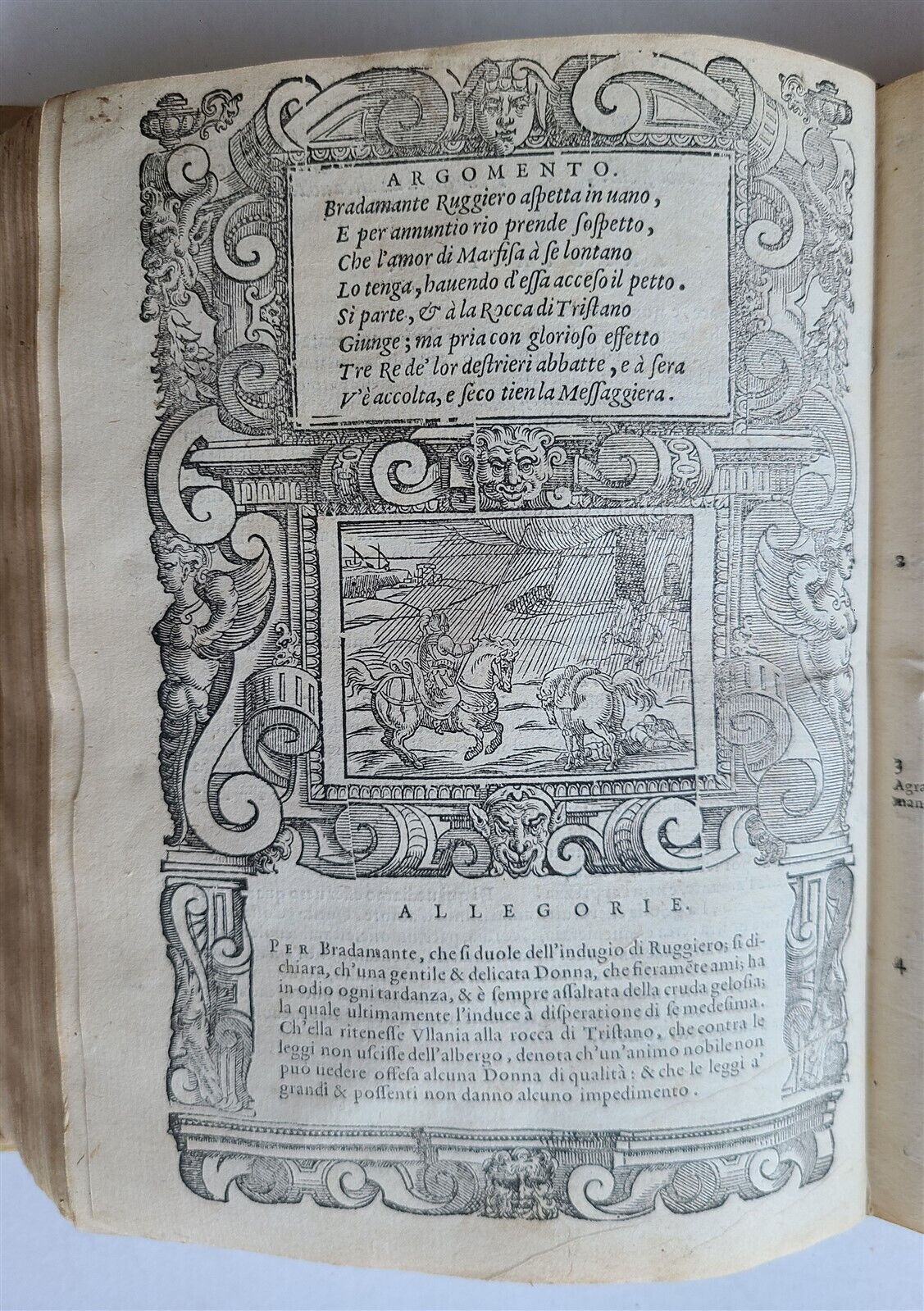 1583 ORLANDO FURIOSO by Ludovico ARIOSTO STRIKINGLY ILLUSTRATED antique vellum