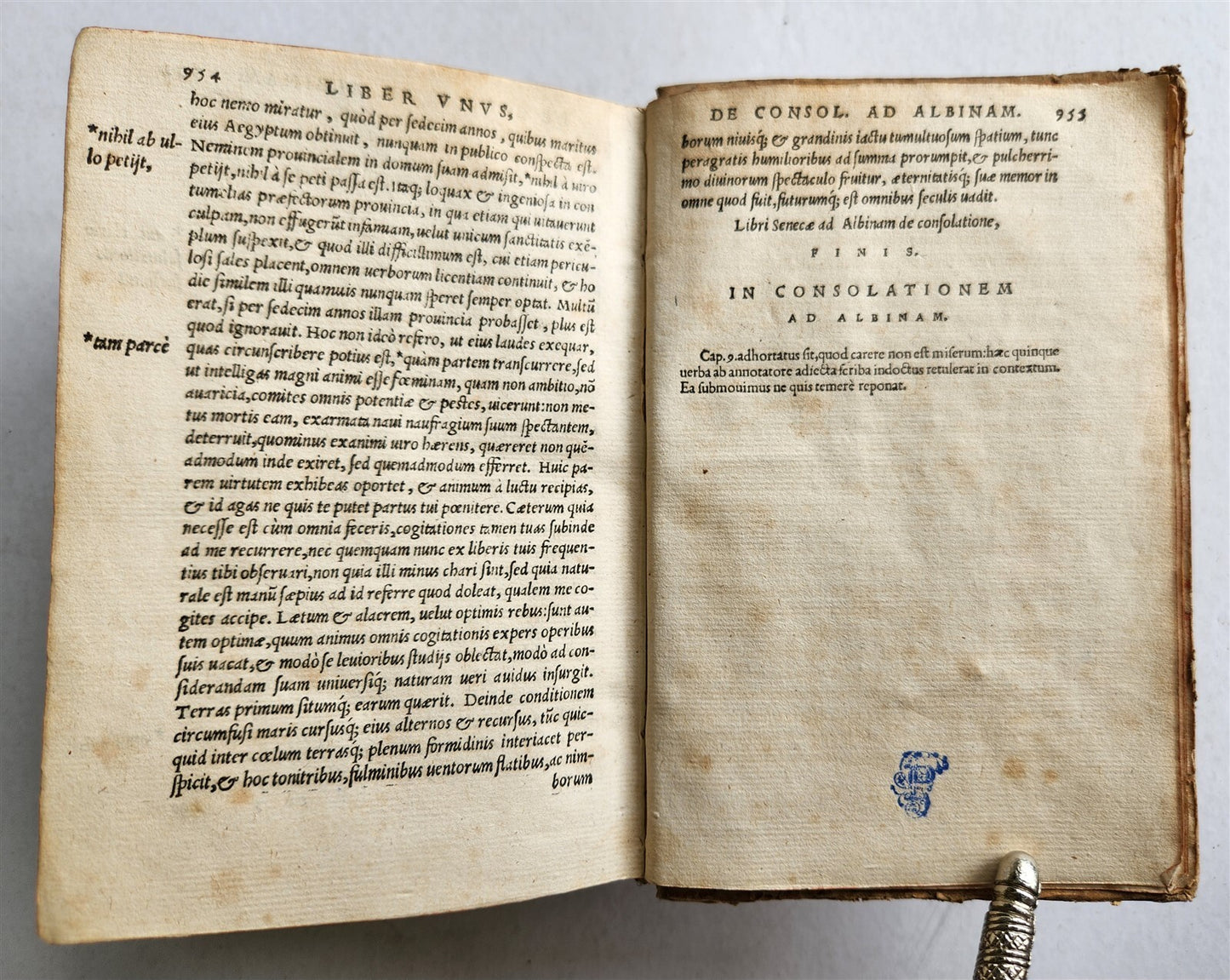 1555 SENECA OPERA antique 16th CENTURY VELLUM BINDING