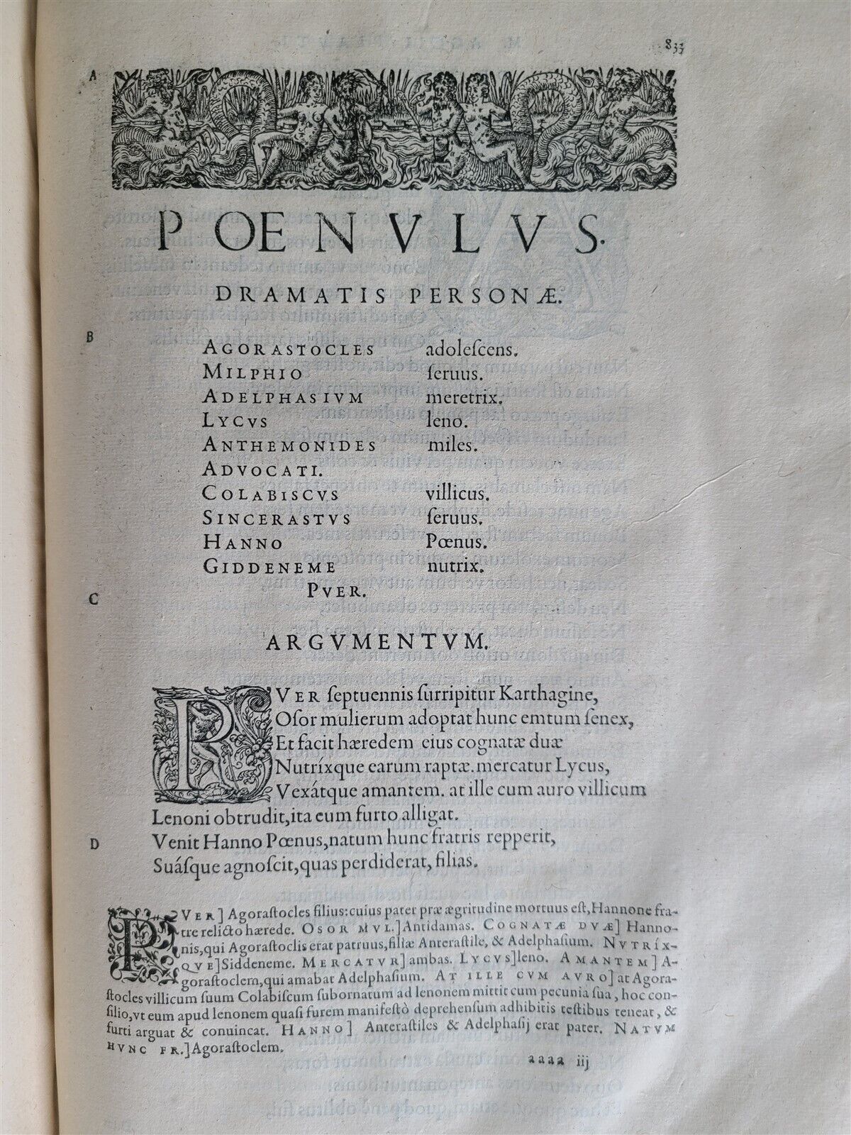 1577 PLATO COMEDIES antique 16th CENTURY FOLIO M. Accius Plautus