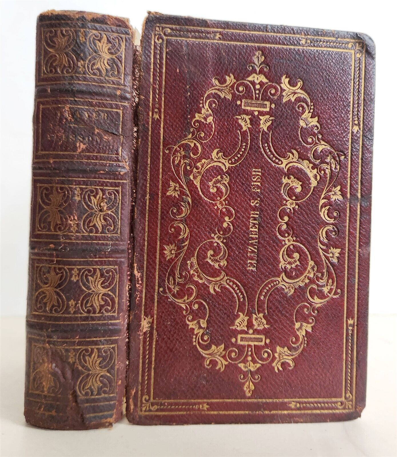 1845 BOOK of COMMON PRAYER w/PSALTER antique PHILADELPHIA Americana FINE BINDING