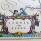 1640 DENMARK FUN FUNEN MAP by WILLEM BLAEU antique AUTHENTIC