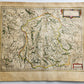 1640 MAP of NEVERS REGION FRANCE by WILLEM BLAEU antique AUTHENTIC hand colored