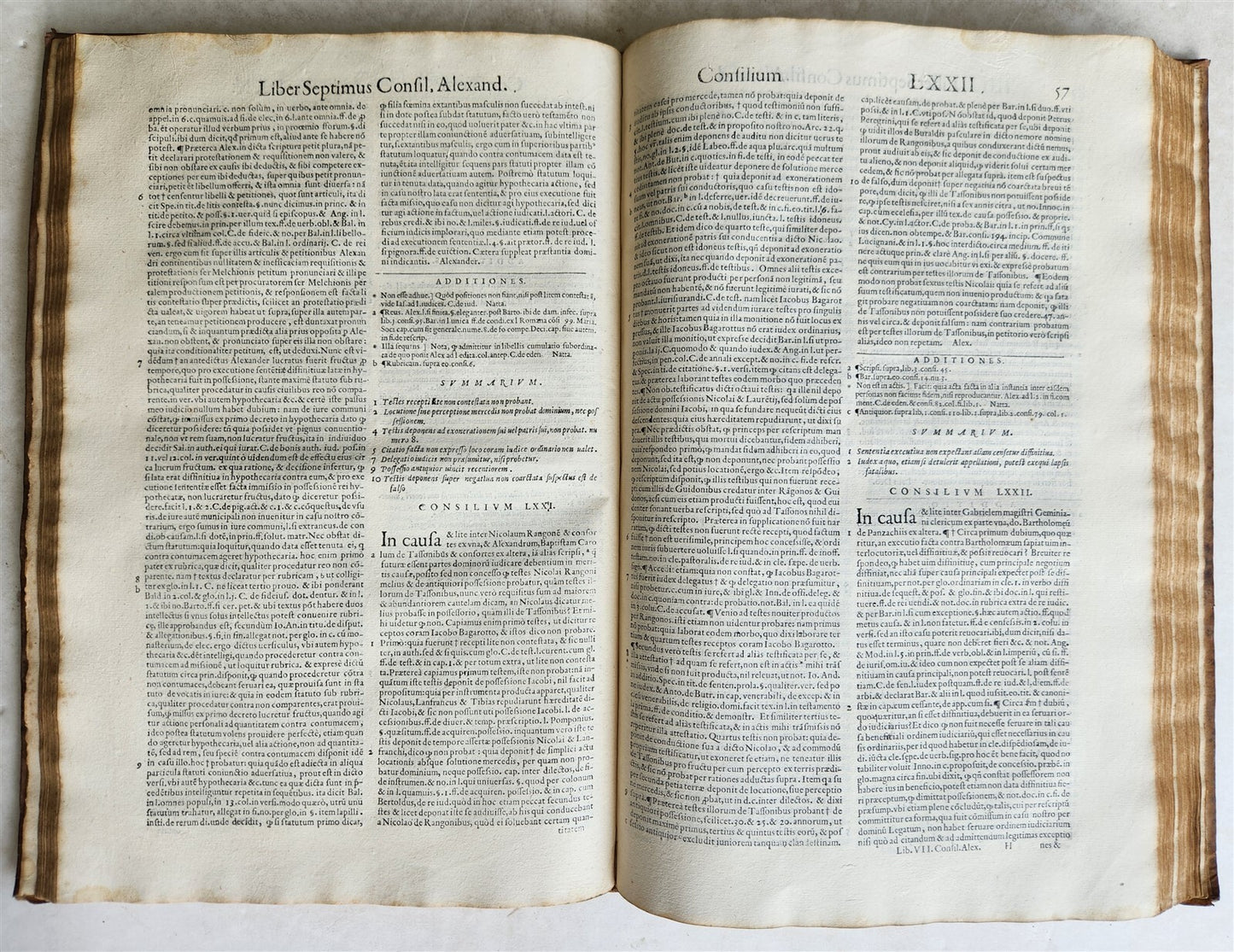 1584 LAW BOOK by Alessandro Tartagni antique VELLUM FOLIO w/ MANUSCRIPT TITLE