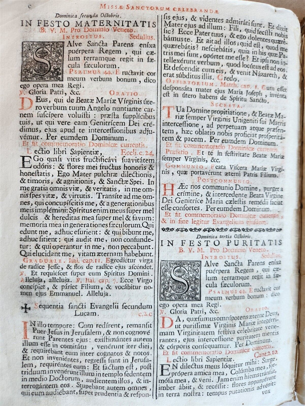 1760 MISSALE ROMANUM antique VELLUM BOUND FOLIO