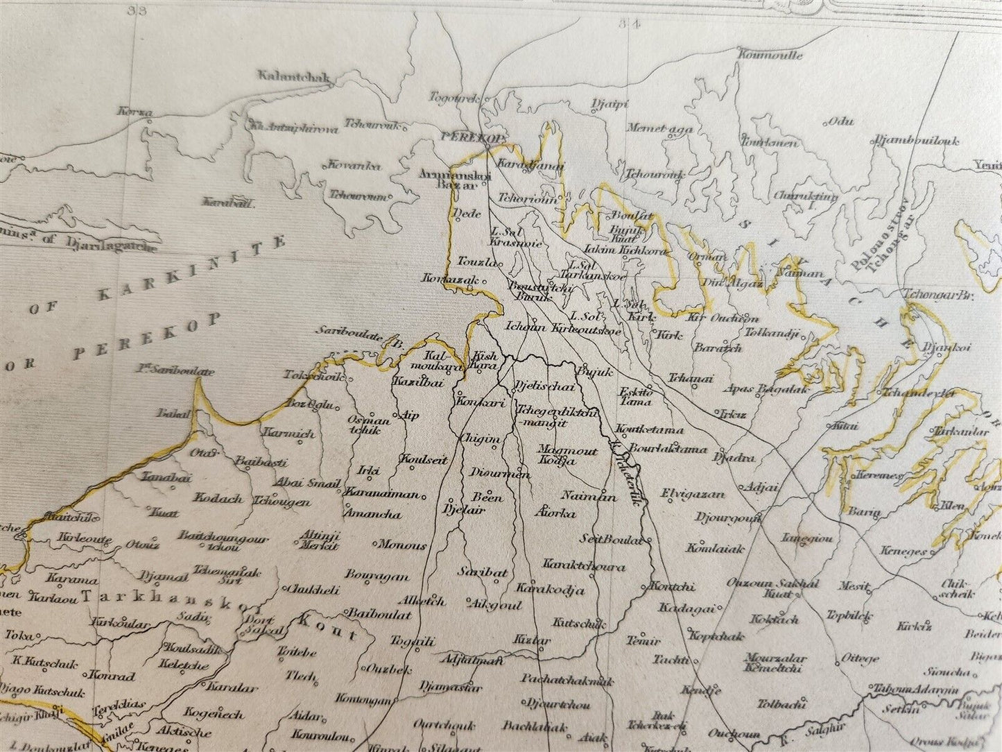 1851 THE CRIMEA RUSSIA UKRAINE antique MAP Sebastopol Eupatoria