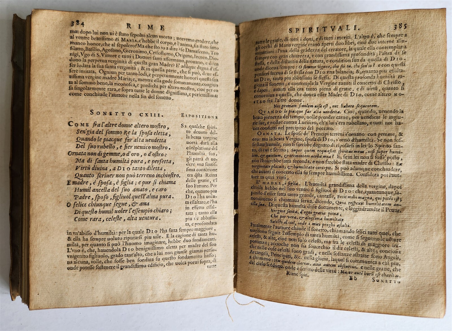 1570 RIMI SPIRITUALI by Gabriel FIAMMA antique 16th CENTURY VELLUM BINDING