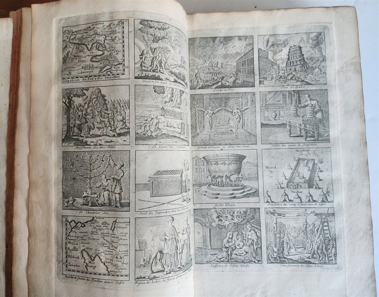 1740 BIBLE ILLUSTRATED antique MASSIVE FOLIO in LATIN