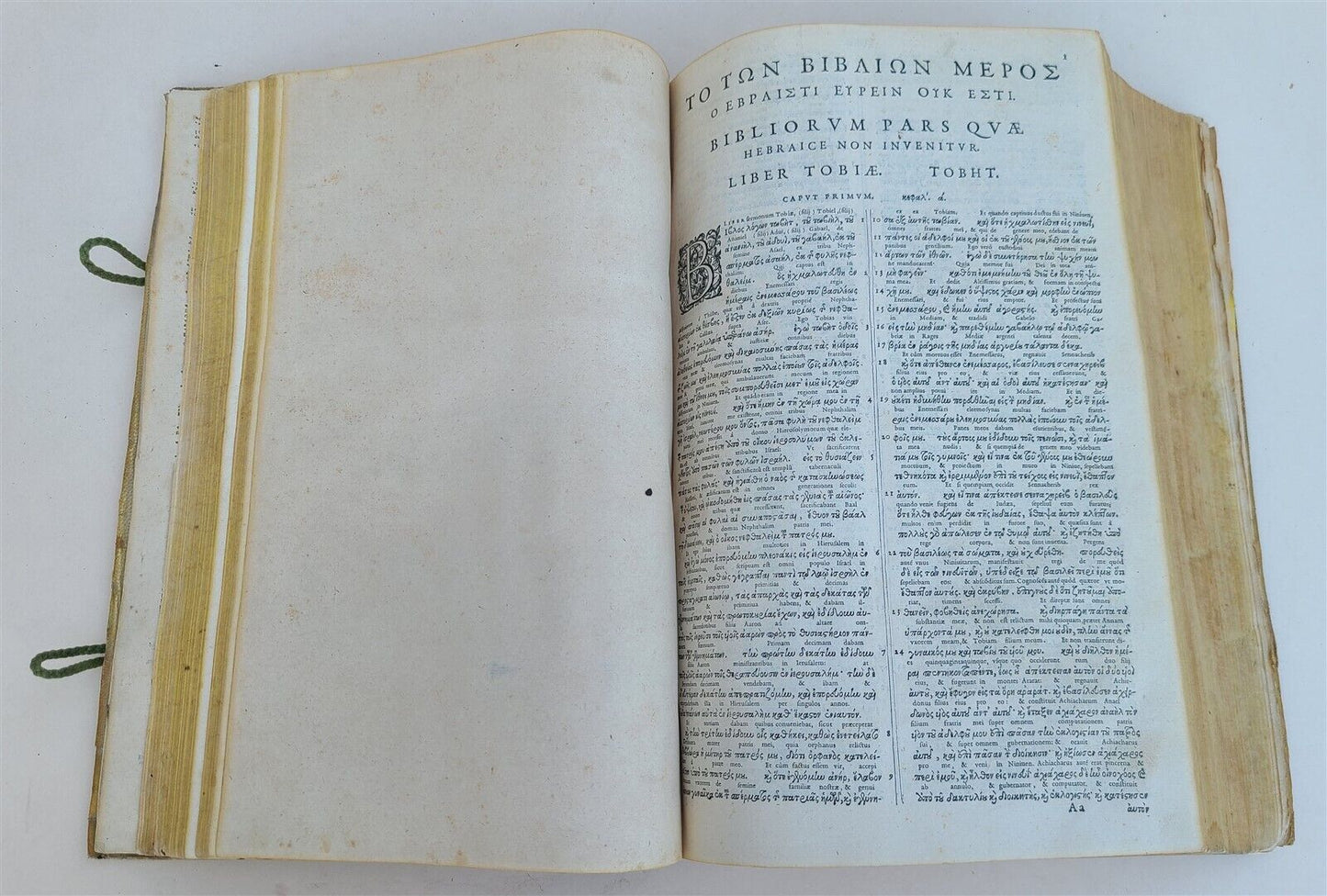 1584 GREEK & HEBREW BIBLE PLANTIN NEW & OLD TESTAMENT antique RARE FOLIO BIBLIA