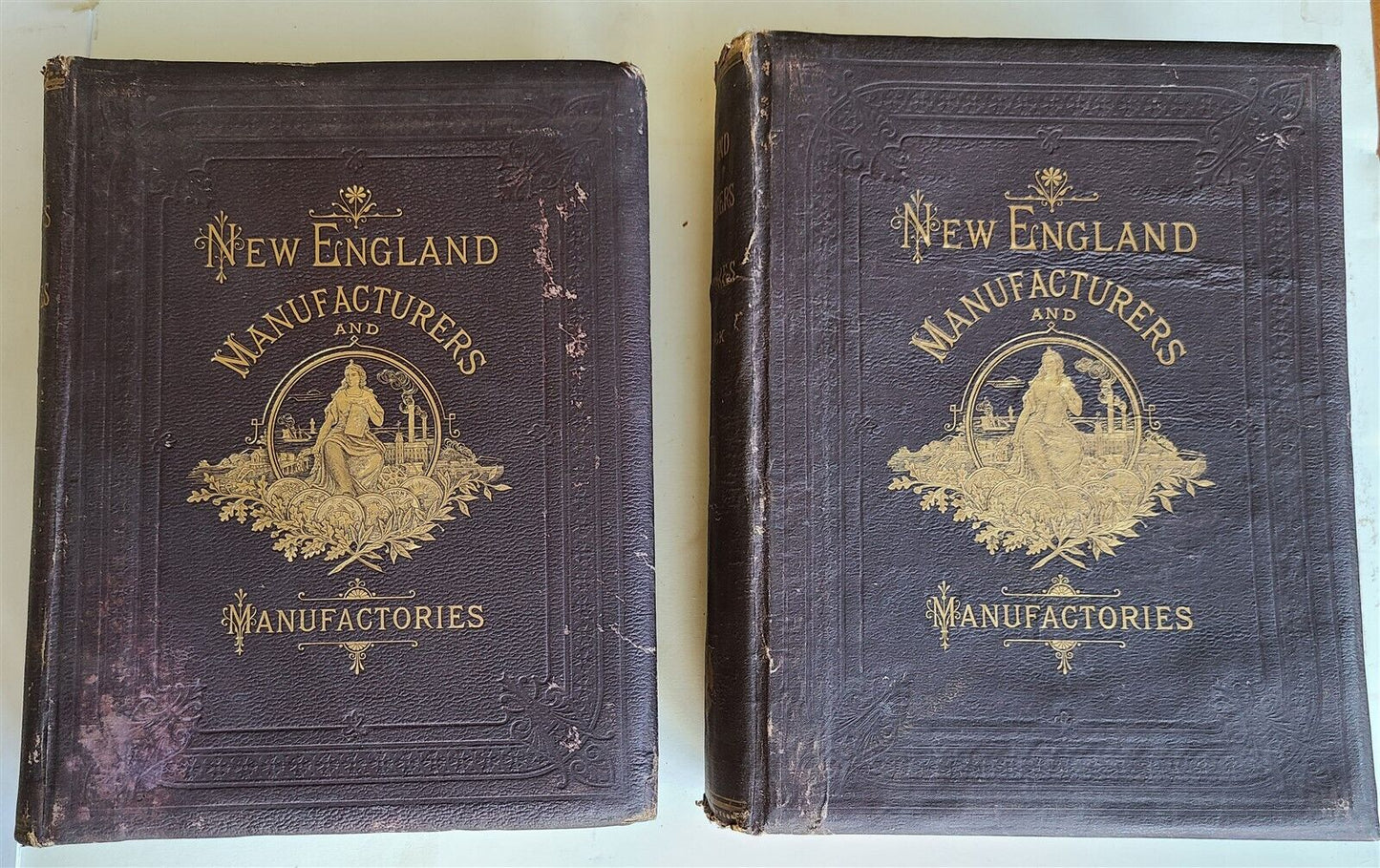 1879 NEW ENGLAND MANUFACTURERS & MANUFACTORIES 2 VOLUMES antique ILLUSTRATED