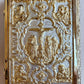 GREEK RUSSIAN ORTHODOX CHURCH GOSPEL GILT BRASS COVERS folio VINTAGE Bible