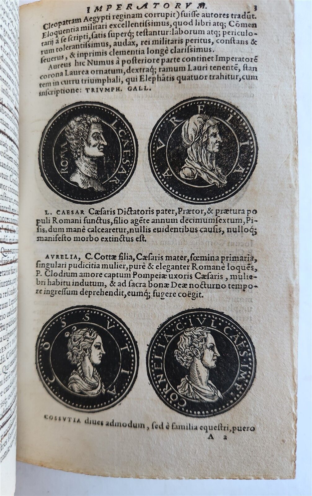 1557 NUMISMATICS antique ILLUSTRATED w/ 400 WOODCUTS Roman & German coins