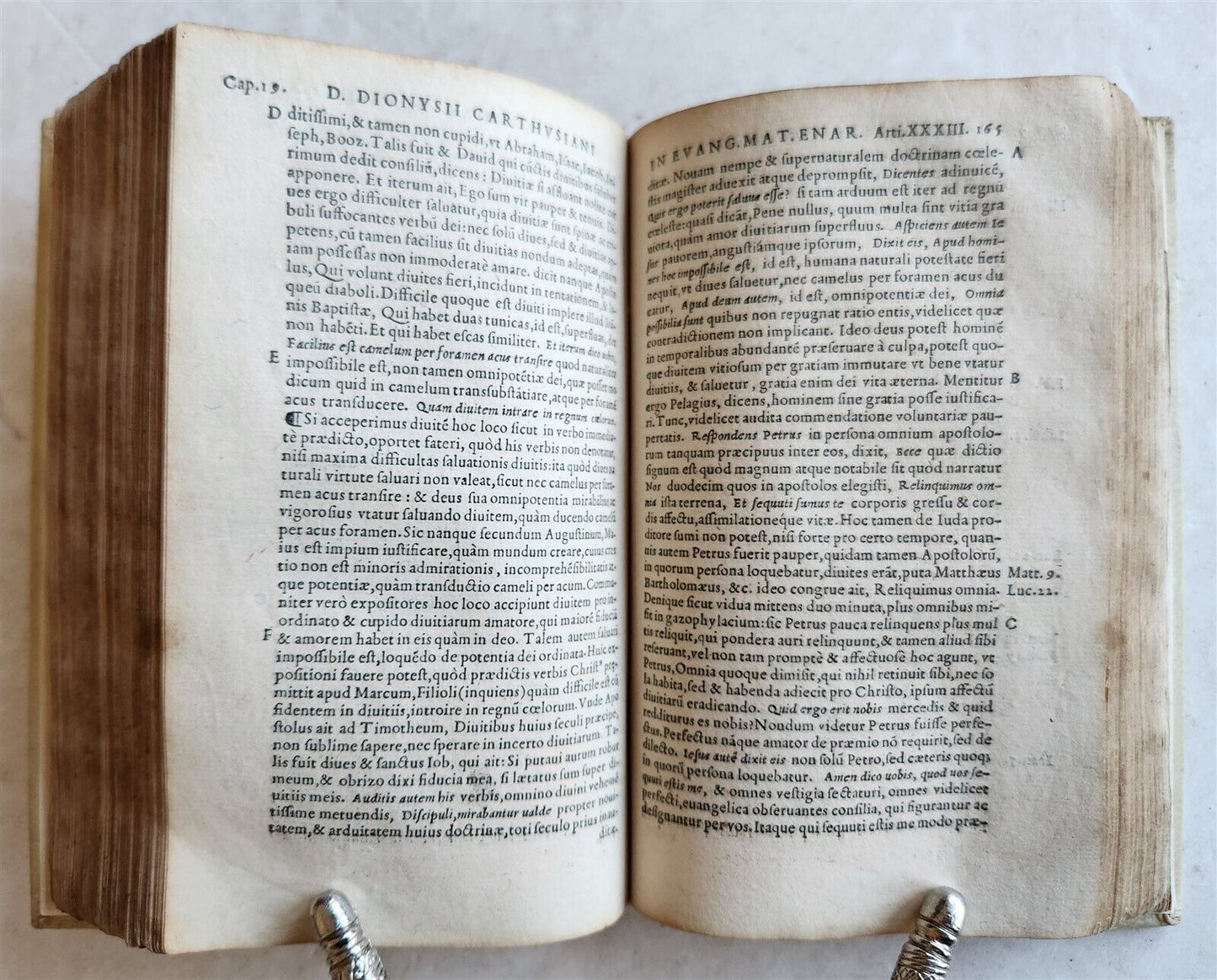 1545 BIBLE COMMENTARY by DIONYSII CARTHUSIANI antique 16th CENTURY vellum