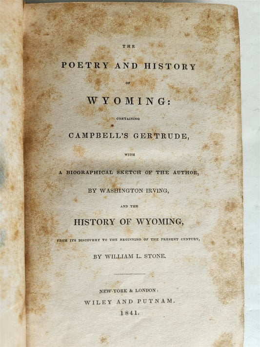 1841 POETRY & HISTORY of WYOMING VALLEY PENNSYLVANIA antique ILLUSTRATED