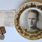 RUSSIAN SOVIET WWII MEDAL FOR VICTORY OVER GERMANY w/ID & SOLDIER PORTRAIT PLATE