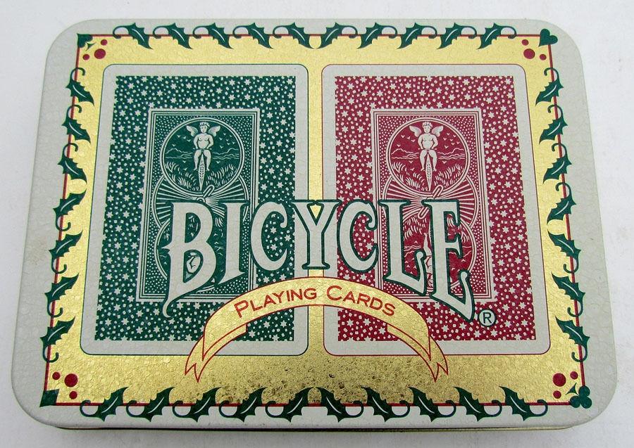 BICYCLE 2 DECKS PLAYING CARDS IN COLLECTIBLE TIN BOX