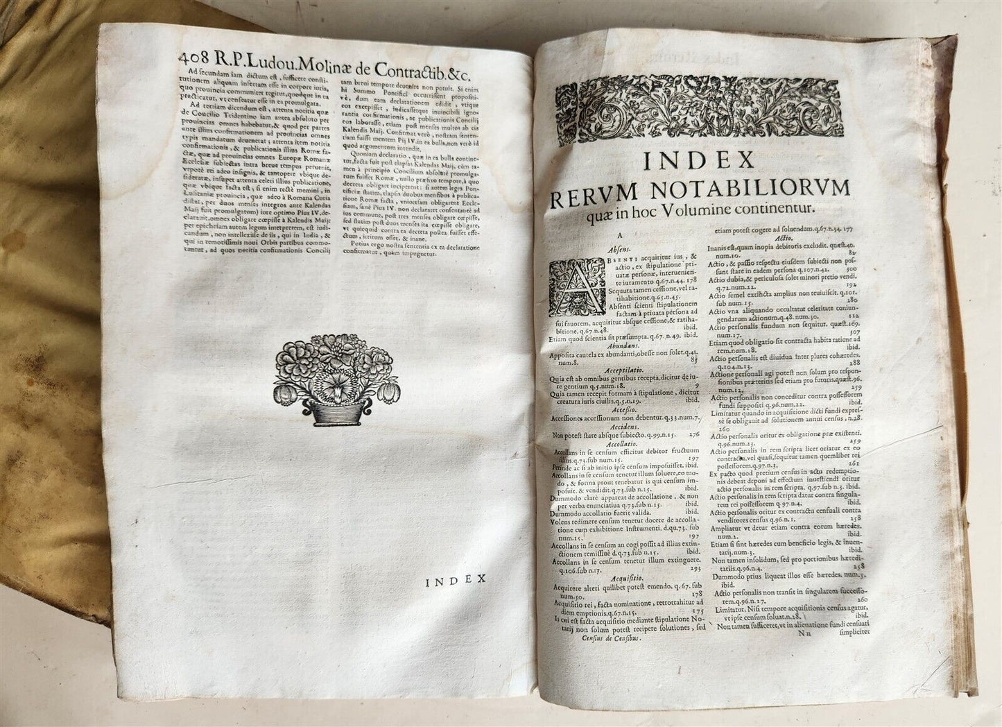 1676 pair of LAW FOLIO BOOKS antique VELLUM BINDING w/ MANUSCRIPT SPINES