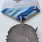 1950s RUSSIAN SOVIET VINTAGE SILVER ENAMEL ORDER OF LABOR RED BANNER w/FLAT BACK