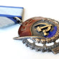 1950s RUSSIAN SOVIET VINTAGE SILVER ENAMEL ORDER OF LABOR RED BANNER w/FLAT BACK