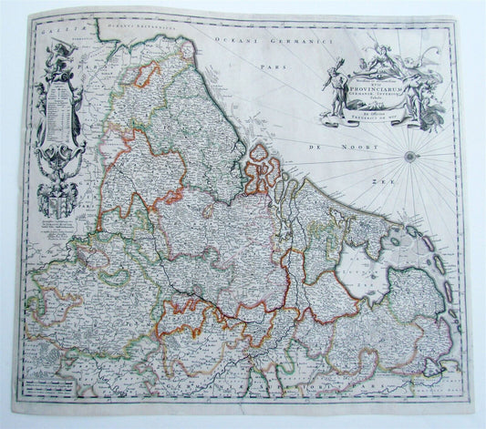 1680 MAP of GERMANY by Frederik de Wit antique XVII PROVINCIARUM GERMANIAE