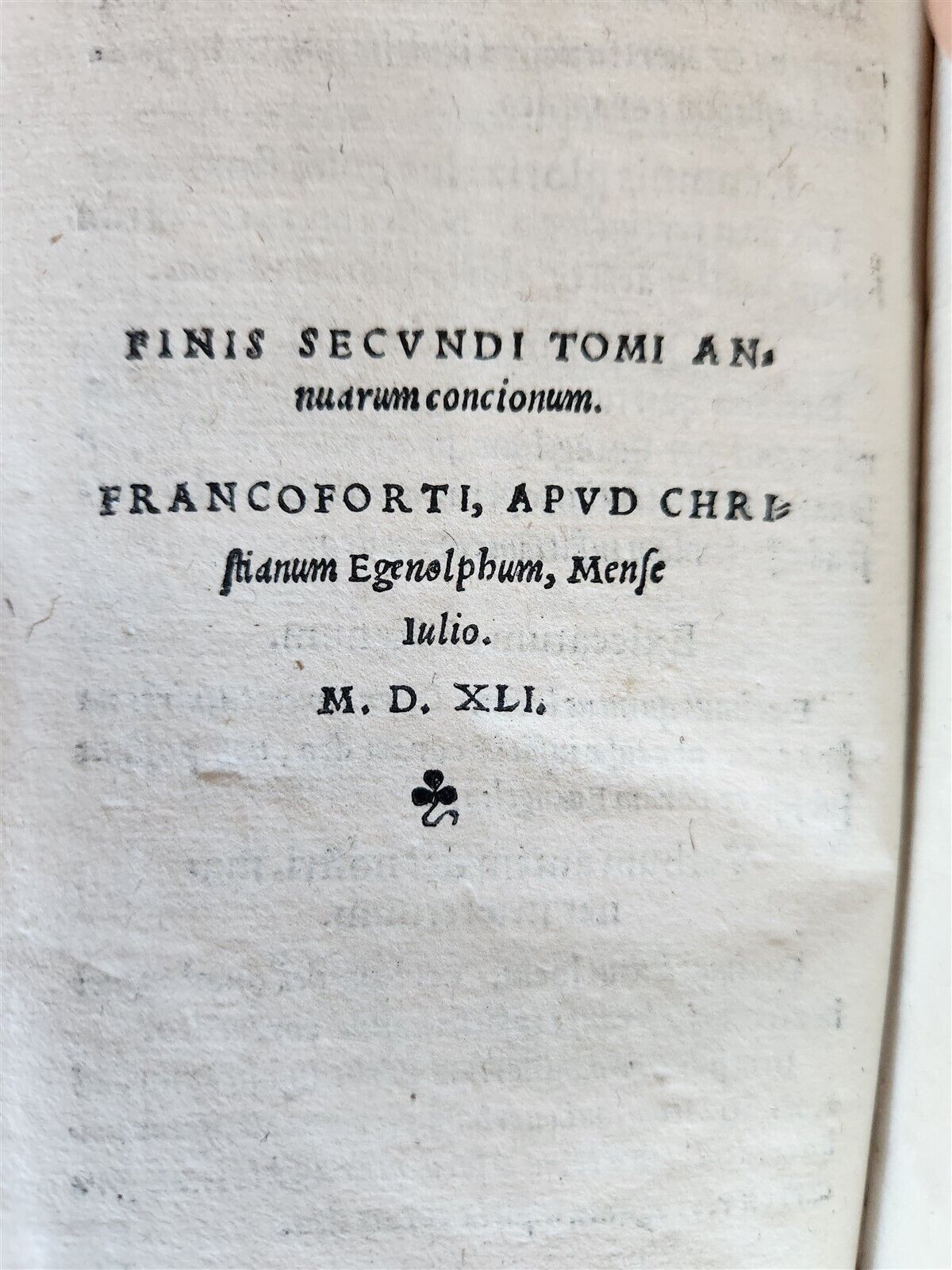 1541 CONCIONES ANNUAE by Erasmus Sarcerius antique RARE pigskin binding 16th cen