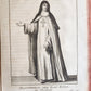 1755 ILLUSTRATED COSTUME HISTORY of MONKS & KNIGHTS for both sexes antique
