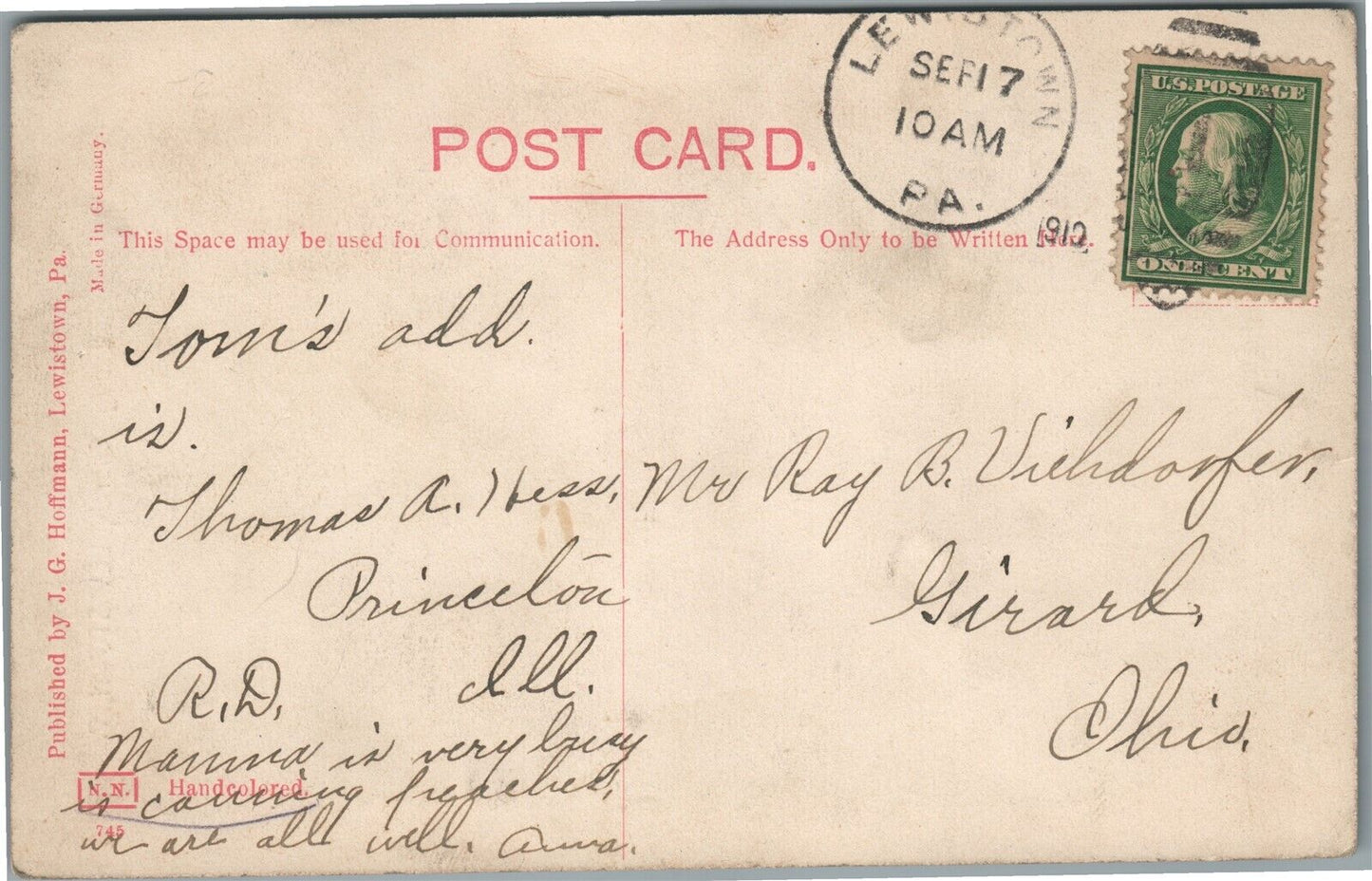 PHILADELPHIA PA MAUCH CHUNK OPERA HOUSE AND M.E . CHURCH ANTIQUE POSTCARD