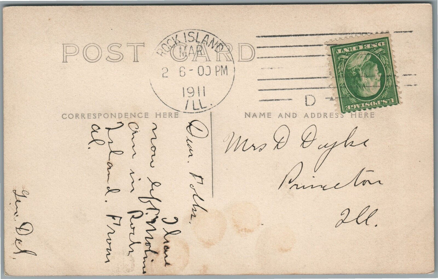 ROCK ISLAND IL ENTRANCE ANTIQUE REAL PHOTO POSTCARD RPPC