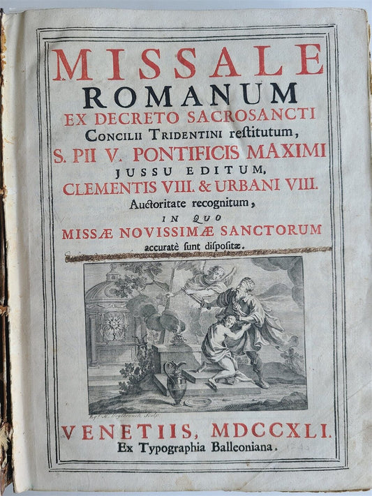 1741 MISSALE ROMANUM antique FOLIO