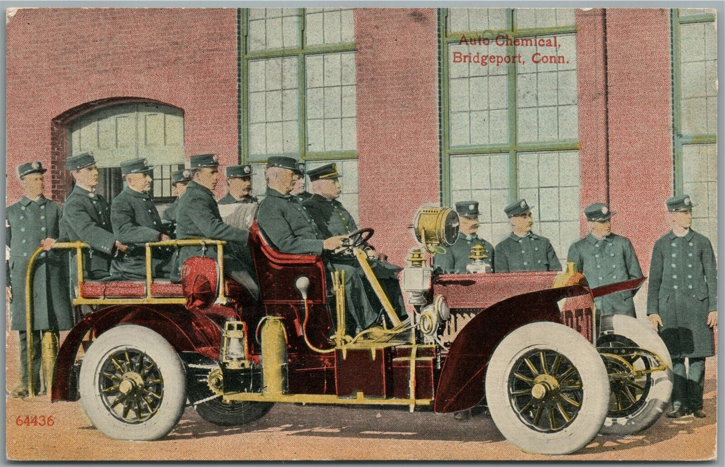 BRIDGEPORT CT AUTO CHEMICAL FIRE DEPARTMENT ANTIQUE POSTCARD