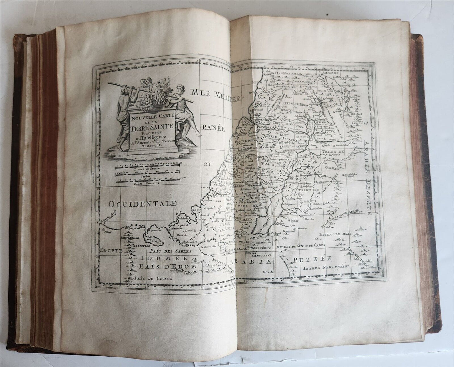 1740 BIBLE ILLUSTRATED antique MASSIVE FOLIO in LATIN