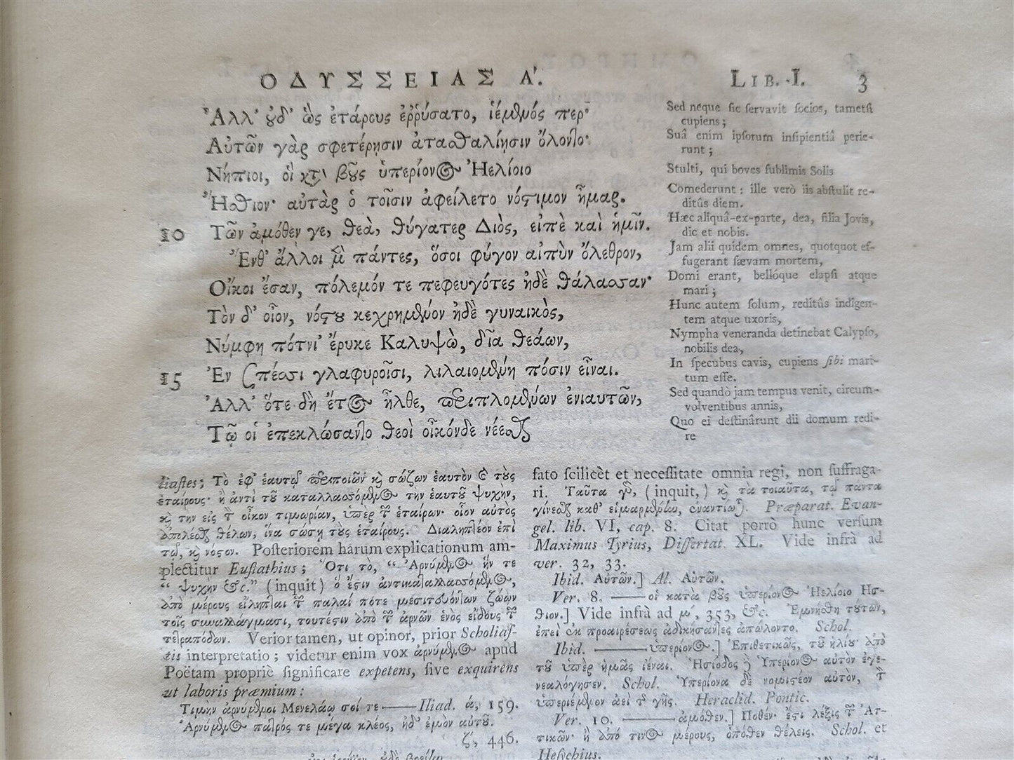 1729-1740 HOMER ILIAS & ODDYSEA 2 VOLUMES antique w/ MAPS ENGLISH & GREEK TEXT