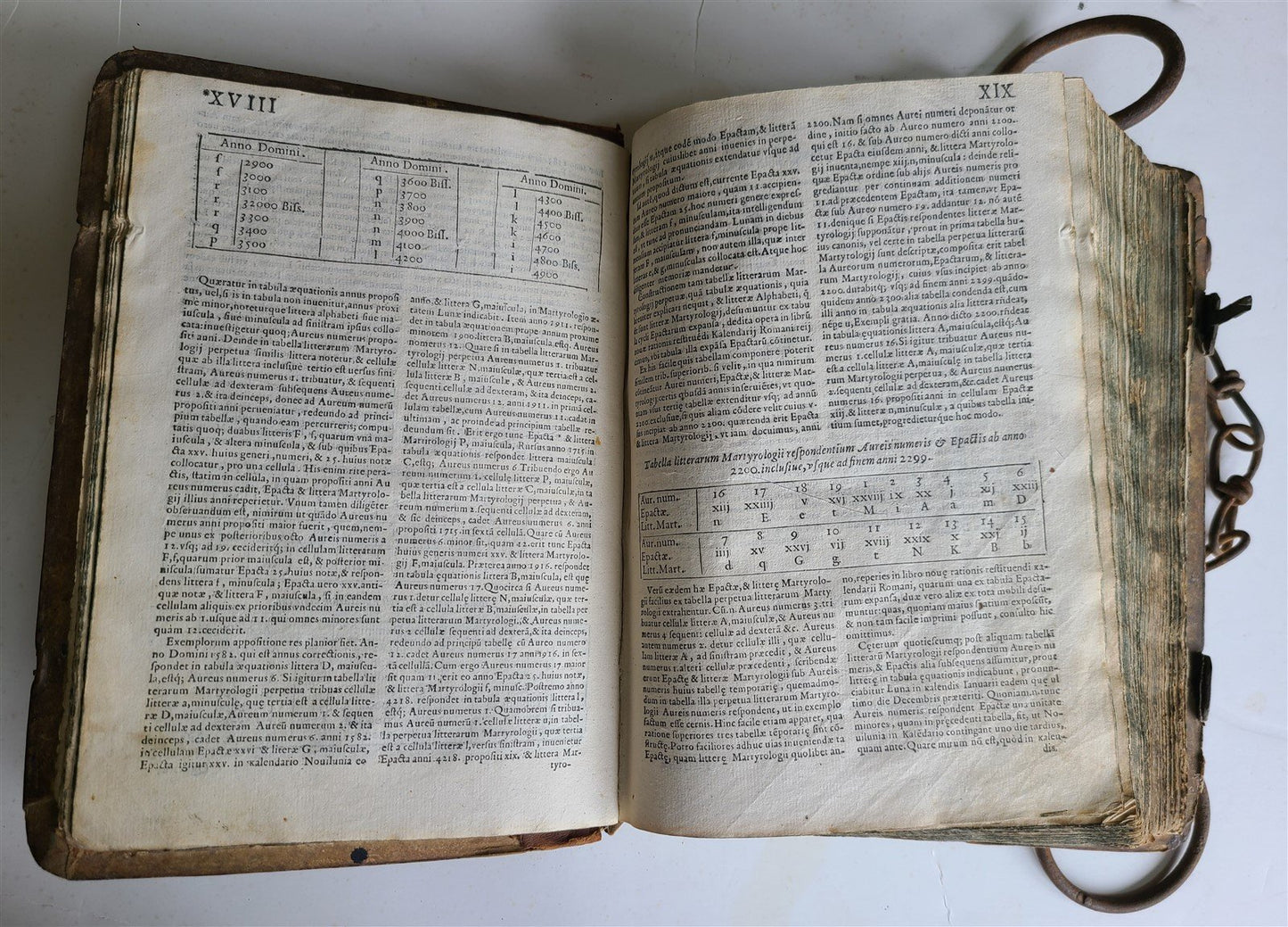 RARE 1597 CHAINED LIBRARY BOOK BLIND TOOLED PIGSKIN FOLIO antique Martyrologium