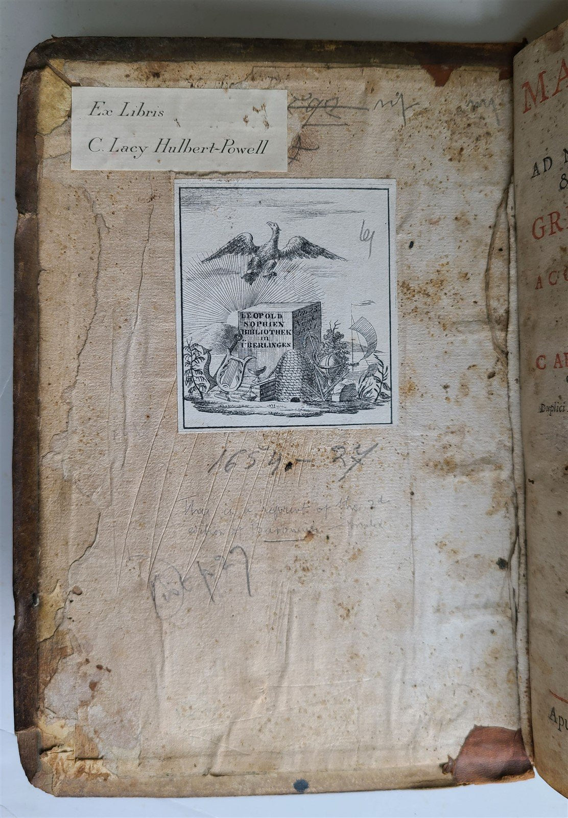 RARE 1597 CHAINED LIBRARY BOOK BLIND TOOLED PIGSKIN FOLIO antique Martyrologium
