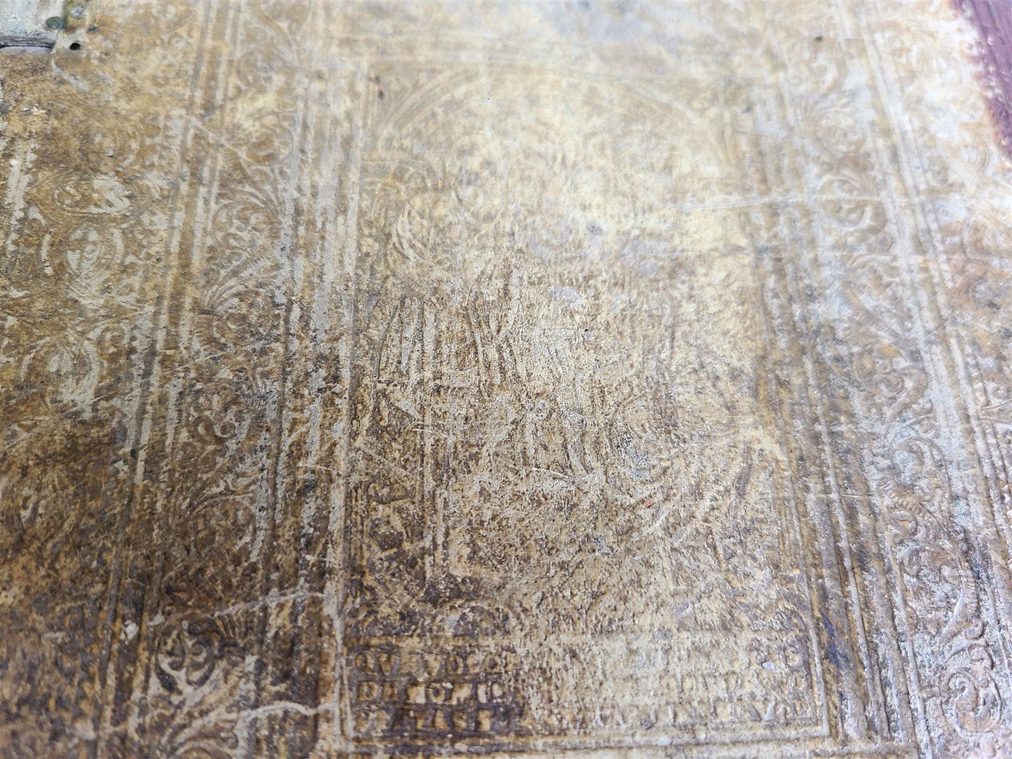 RARE 1597 CHAINED LIBRARY BOOK BLIND TOOLED PIGSKIN FOLIO antique Martyrologium