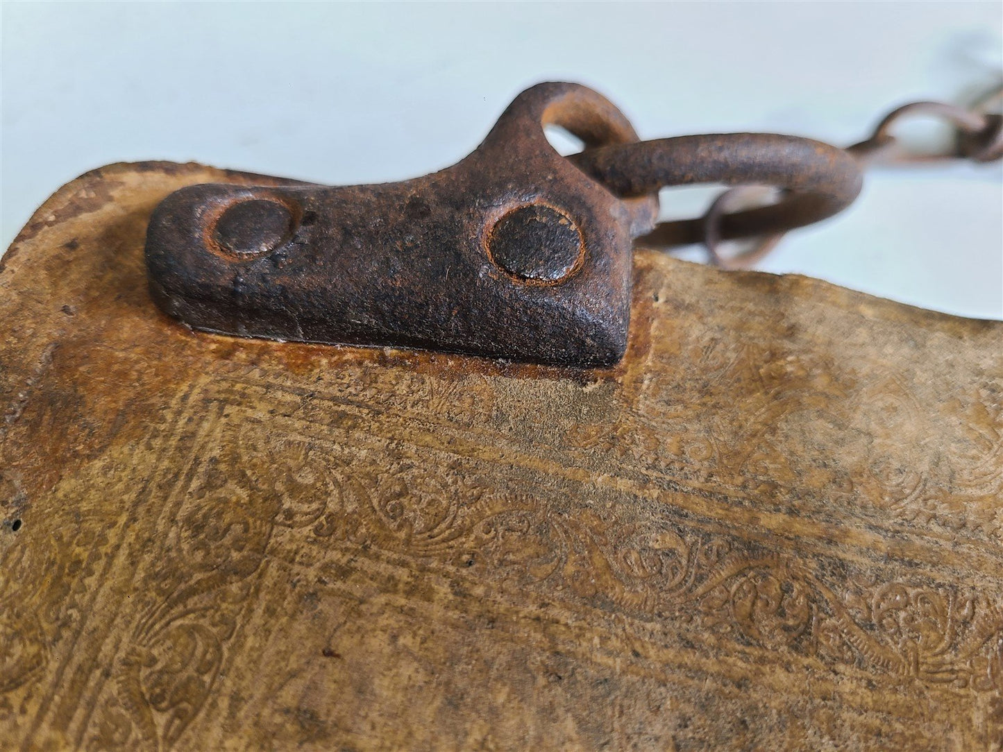 RARE 1597 CHAINED LIBRARY BOOK BLIND TOOLED PIGSKIN FOLIO antique Martyrologium