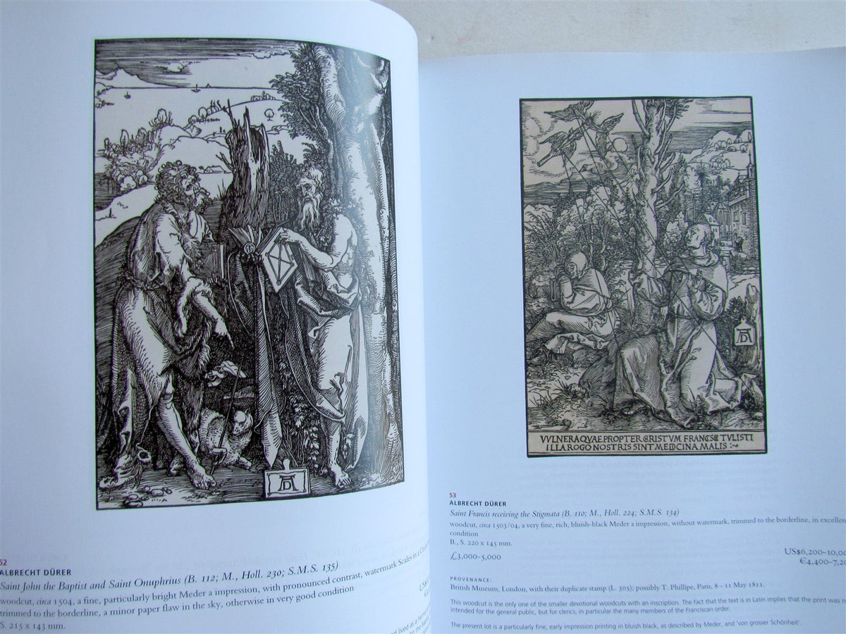 GENIUS of GERMAN RENAISSANCE ALBRECHT DURER PRINTS COLLECTION AUCTION CATALOG