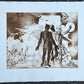 THE CREATION OF THE HUMAN RACE surreal PRINT vintage w/ SKELETON