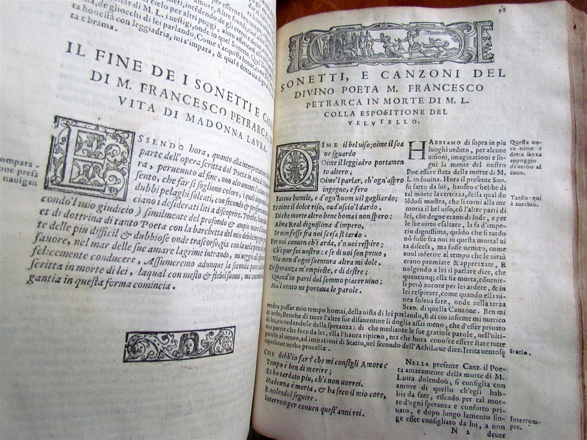 1568 PETRARCA antique ILLUSTRATED 16th CENTURY poetry PETRARCH