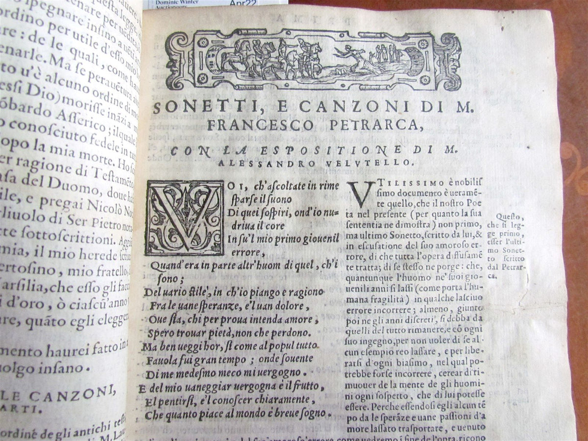 1568 PETRARCA antique ILLUSTRATED 16th CENTURY poetry PETRARCH
