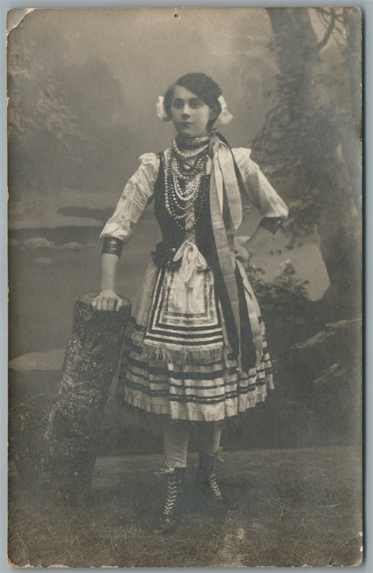POLISH (?) OPERA SINGER ANTIQUE REAL PHOTO POSTCARD RPPC