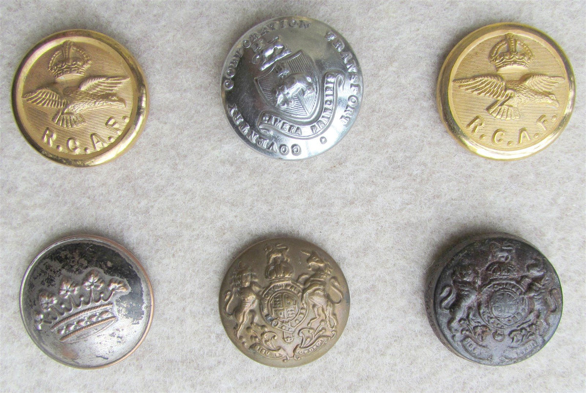 COLLECTION of 33 VINTAGE MILITARY UNIFORM BUTTONS - CANADIAN & BRITISH