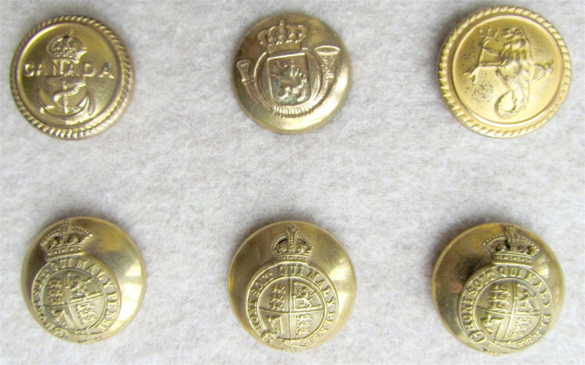 COLLECTION of 33 VINTAGE MILITARY UNIFORM BUTTONS - CANADIAN & BRITISH