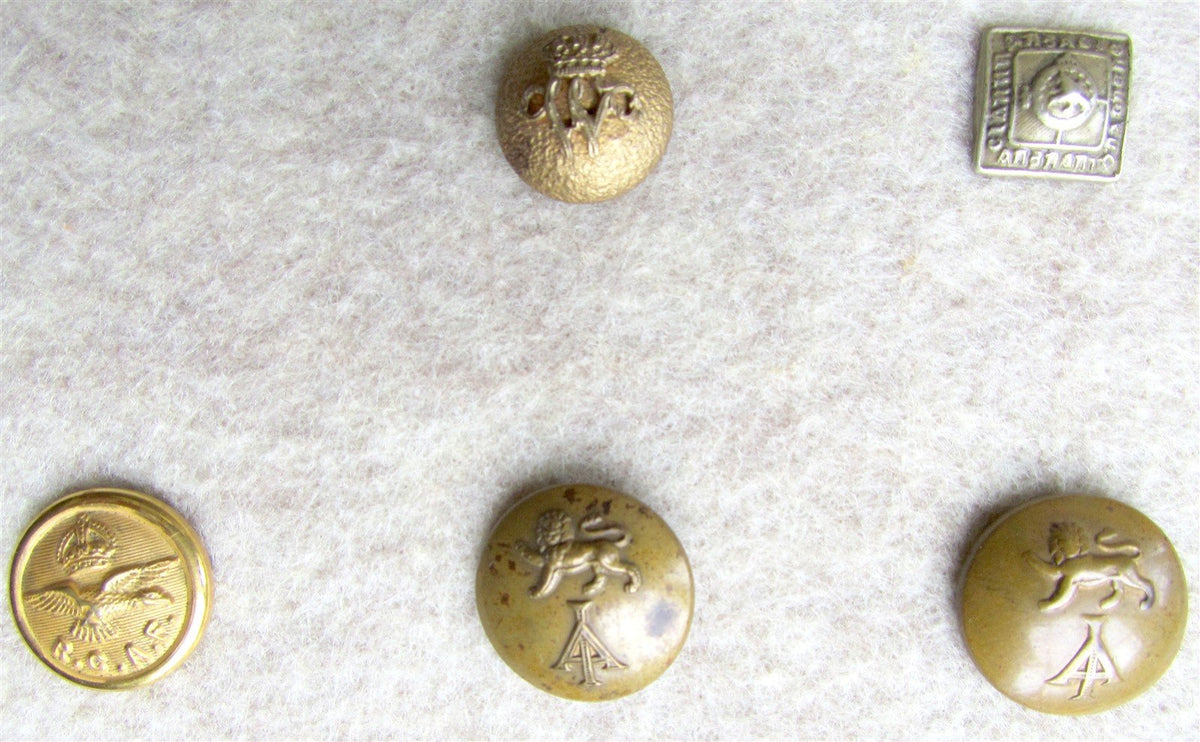 COLLECTION of 33 VINTAGE MILITARY UNIFORM BUTTONS - CANADIAN & BRITISH