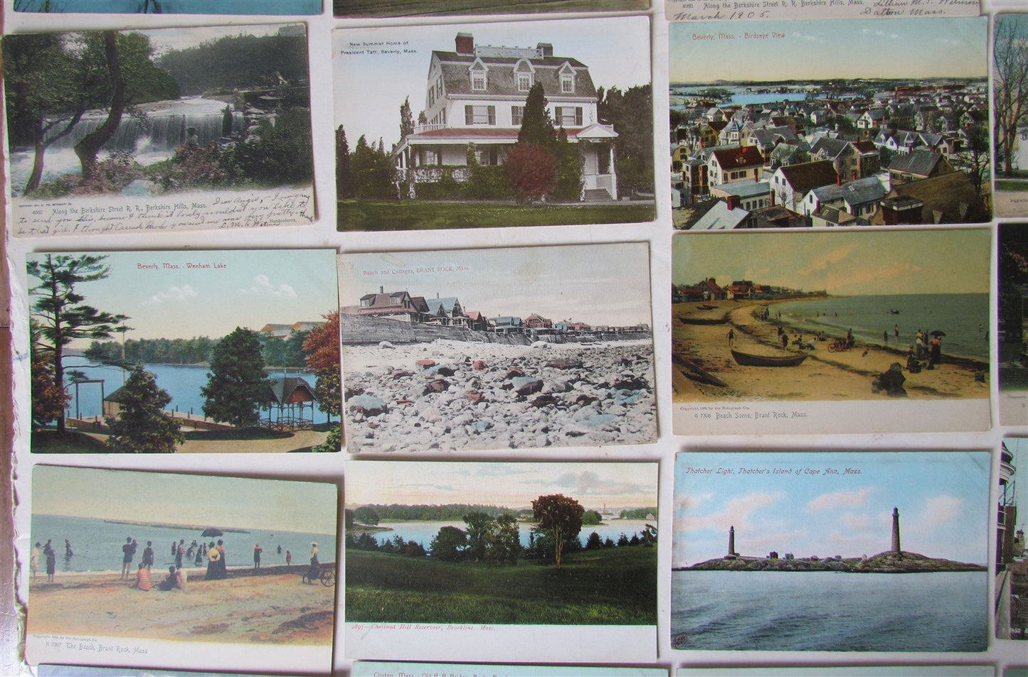 MASSACHUSETTS lot of 47 MA ANTIQUE POSTCARDS