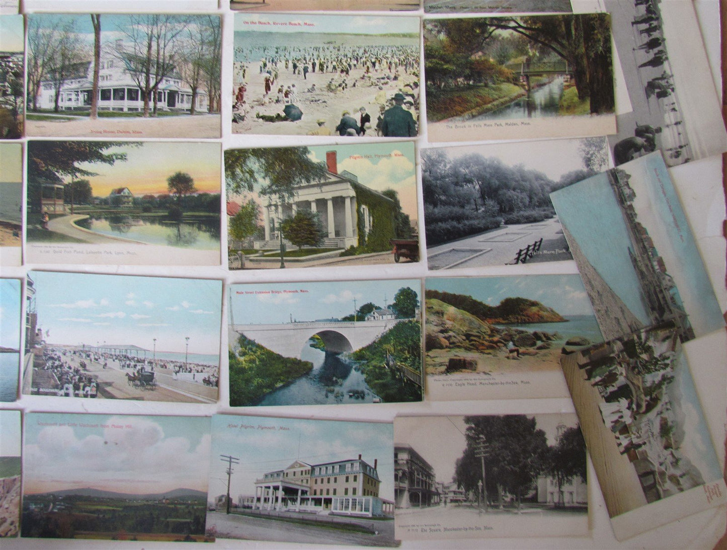 MASSACHUSETTS lot of 47 MA ANTIQUE POSTCARDS