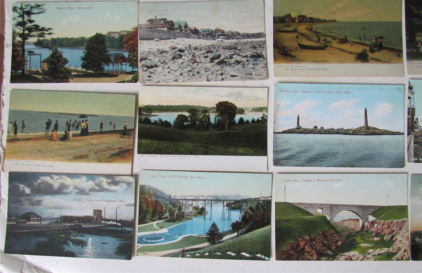 MASSACHUSETTS lot of 47 MA ANTIQUE POSTCARDS
