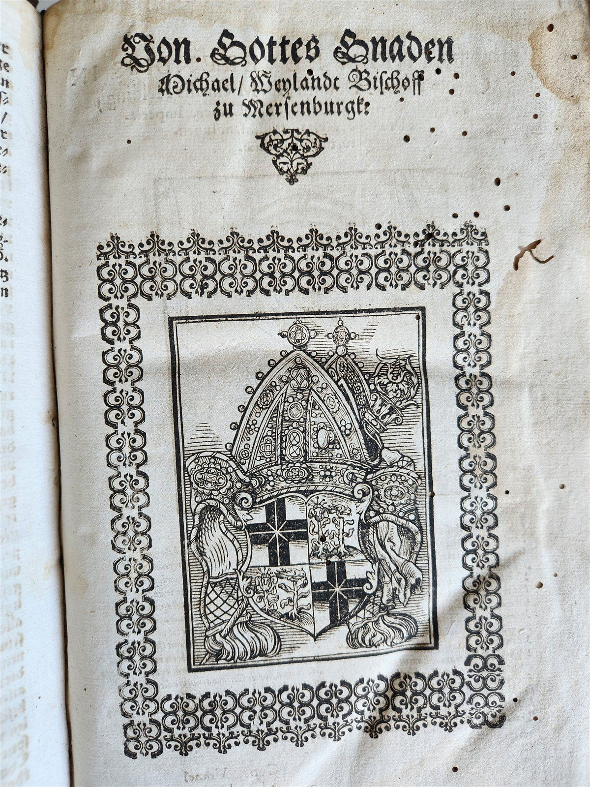 RARE 1587 CHAINED LIBRARY BOOK PIGSKIN BOUND FOLIO antique ILLUSTRATED SERMONS